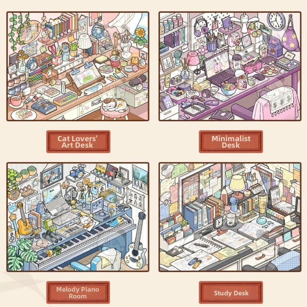 Desk Storage Series Scenery Sticker Book PET Die Cut 11 Scenes Workbenches Scene Stickers Countertop Stationery Planners
Desk Storage Series Scenery Sticker Book PET Die Cut 11 Scenes Workbenches Scene Stickers Countertop Stationery Planners