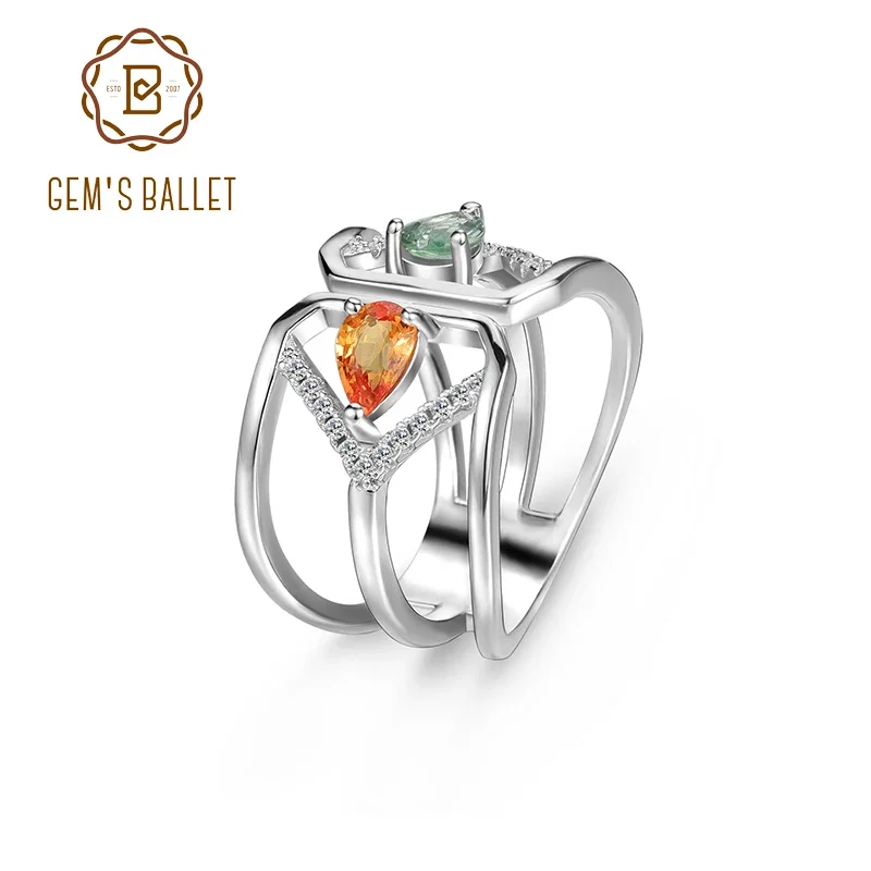 GEM'S BALLET "Romantic Garden" Natural Multi-color Sapphire Ring 925 Sterling Silver Adjustable Open Finger Ring Gift For Her
GEM'S BALLET "Romantic Garden" Natural Multi-color Sapphire Ring 925 Sterling Silver Adjustable Open Finger Ring Gift For Her