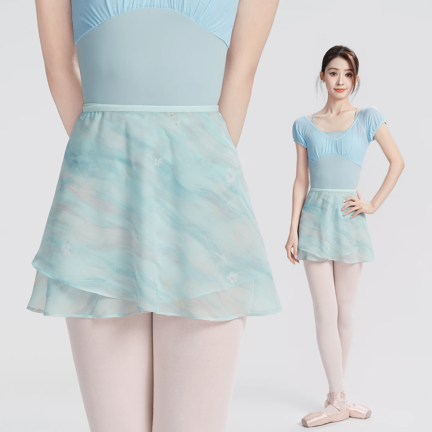Women Printed Lace-up Dance Wrap Skirt Ballet Soft Tulle Short Dress Gymnastics Skate A-line Chiffon Skirt Girl Performance Wear
Women Printed Lace-up Dance Wrap Skirt Ballet Soft Tulle Short Dress Gymnastics Skate A-line Chiffon Skirt Girl Performance Wear