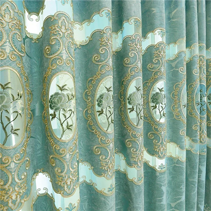Thickened Chenille Jacquard Embroidered Hollow Luxury Blue Semi-blackout Window Curtains For Living Dining Room Bedroom Home
Thickened Chenille Jacquard Embroidered Hollow Luxury Blue Semi-blackout Window Curtains For Living Dining Room Bedroom Home