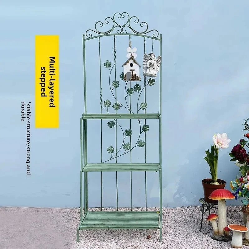 Multi-layer outdoor wrought iron flower stand metal floor stand for garden balcony decoration and potted plant display stand
Multi-layer outdoor wrought iron flower stand metal floor stand for garden balcony decoration and potted plant display stand