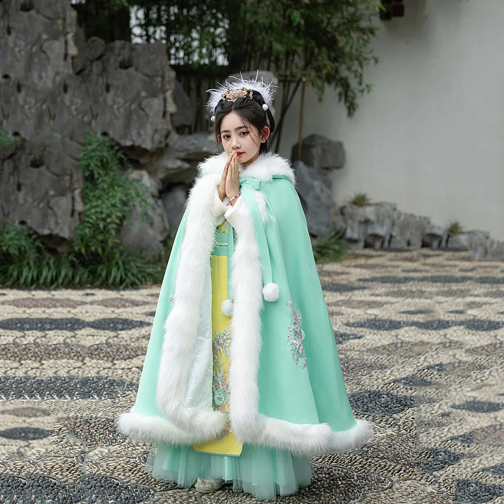 Baby Girls Fairy Hanfu With Cloak Children Winter Warm Embroider Tang Suit Dress Kids Birthday Gift Chinese New Year's Clothing
Baby Girls Fairy Hanfu With Cloak Children Winter Warm Embroider Tang Suit Dress Kids Birthday Gift Chinese New Year's Clothing