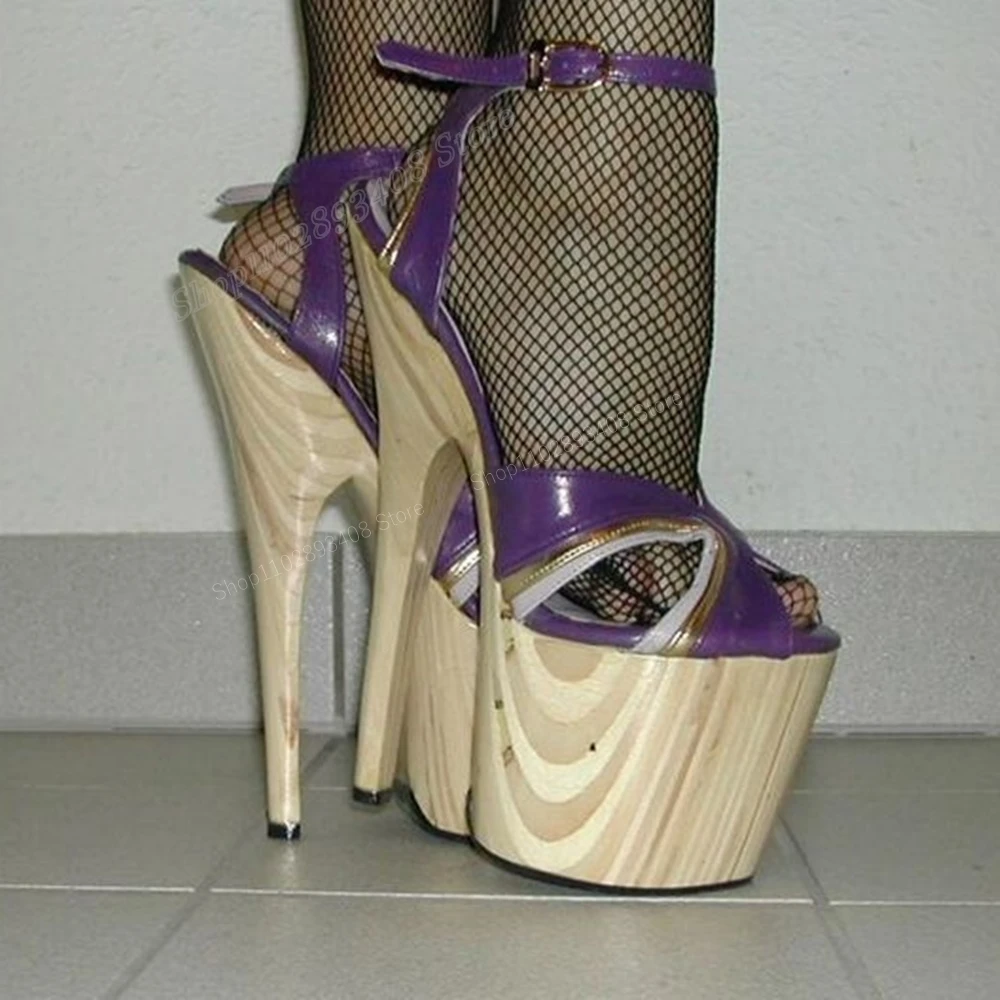 Purple Cross Tied Hollow Platform Sandals Wood Waterproof Thin High Heel Ankle Strap Sexy Women Shoes 2024 Zapatos Para Mujere
Purple Cross Tied Hollow Platform Sandals Wood Waterproof Thin High Heel Ankle Strap Sexy Women Shoes 2024 Zapatos Para Mujere