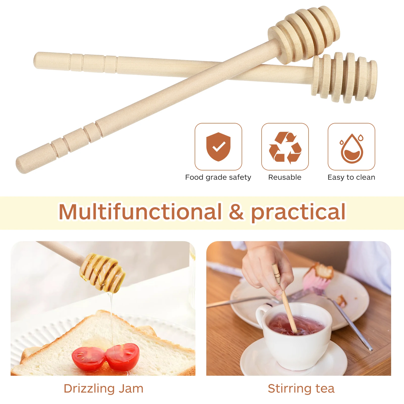 3Pcs Natural Wood Honey Dipper Sticks Honey Mixing Stirring Rods Jam Syrup Kitchen Tool Fruits Jam Stirrer Stir Accessory
3Pcs Natural Wood Honey Dipper Sticks Honey Mixing Stirring Rods Jam Syrup Kitchen Tool Fruits Jam Stirrer Stir Accessory