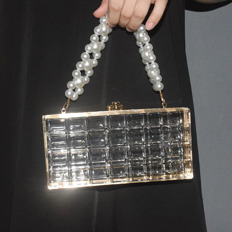 Luxury acrylic transparent women bag 2024 new pearl chain handbag evening bag clutch bag crossbody bag
Luxury acrylic transparent women bag 2024 new pearl chain handbag evening bag clutch bag crossbody bag
