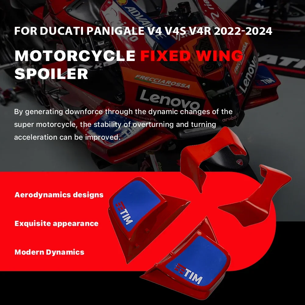 Motorcycle Aerodynamic Spoiler Fixed Wing Suitable For Ducati Panigale V4 V4S V4R 2022 2023 2024 4-Piece kit Fairing Fixed Wing
Motorcycle Aerodynamic Spoiler Fixed Wing Suitable For Ducati Panigale V4 V4S V4R 2022 2023 2024 4-Piece kit Fairing Fixed Wing