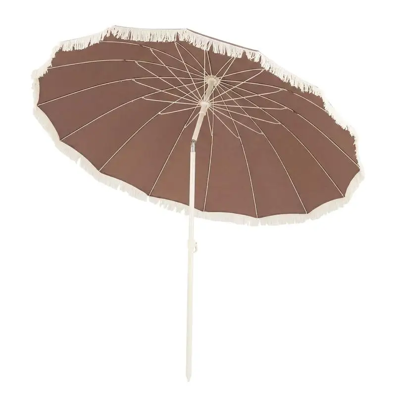7 FT Patio Umbrella with Fringe Boho Tassel Umbrella for Outdoor Beach Garden Poolside-Brown
7 FT Patio Umbrella with Fringe Boho Tassel Umbrella for Outdoor Beach Garden Poolside-Brown