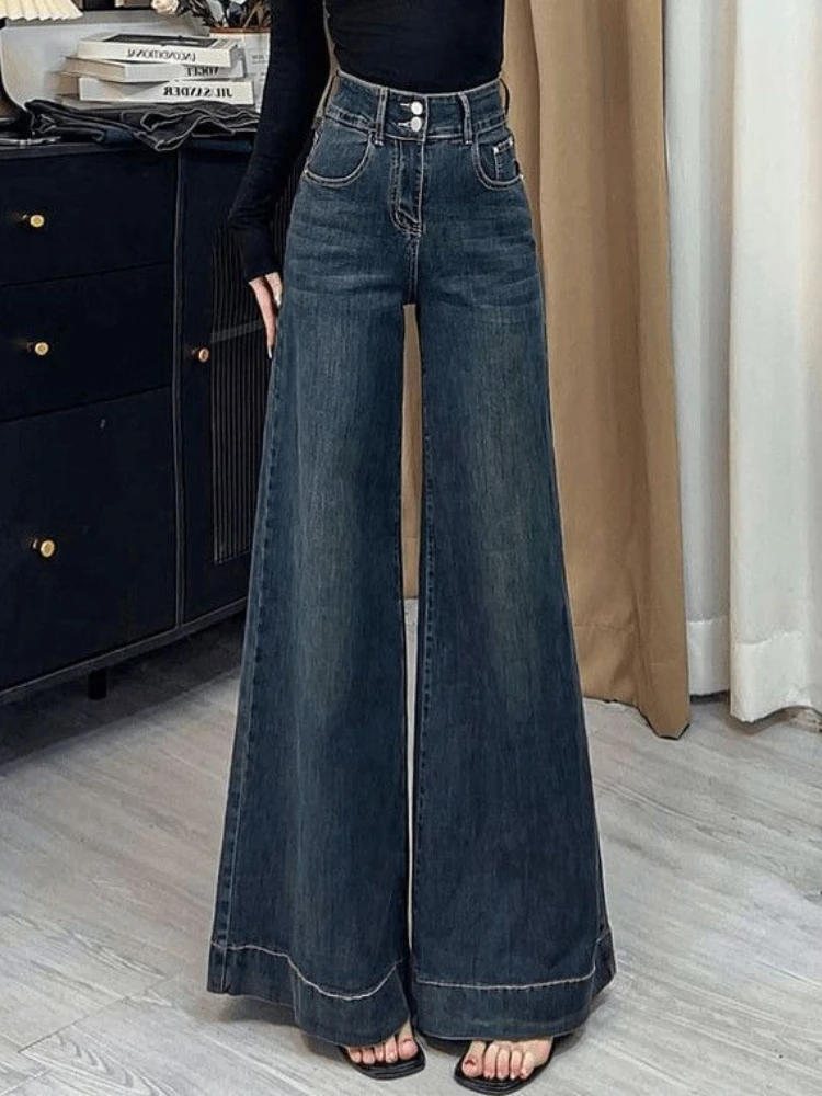 Lazy style wide leg jeans women in spring and autumn loose casual hanging feel straight leg versatile commute floor pants
Lazy style wide leg jeans women in spring and autumn loose casual hanging feel straight leg versatile commute floor pants