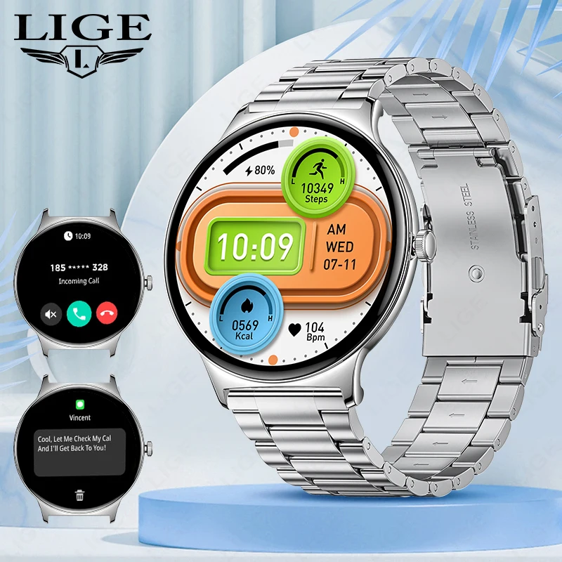 LIGE Ultra Thin Smart Watch AMOLED Screen Full Time Display Sports Bracelet Bluetooth Call Fashion Smart Watch For Android IOS
LIGE Ultra Thin Smart Watch AMOLED Screen Full Time Display Sports Bracelet Bluetooth Call Fashion Smart Watch For Android IOS