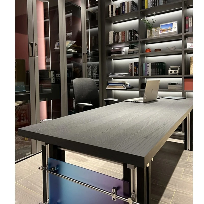 Aluminum profile desk, simple aluminum profile ocean panel solid wood computer desk
Aluminum profile desk, simple aluminum profile ocean panel solid wood computer desk