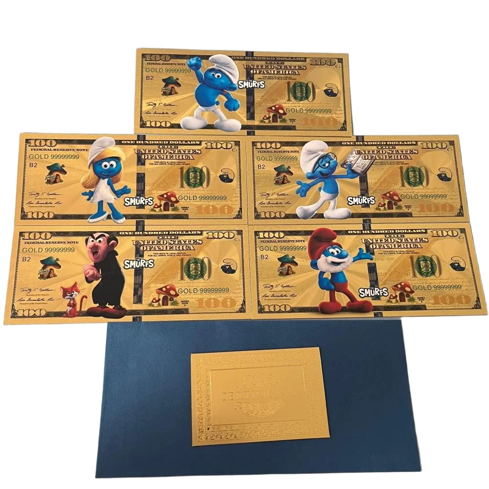 Классическое аниме S_Smurfs, банкнота из 24-каратного золота, мультфильм Диснея, карты, настольная игра, билеты, детский подарок на Рождество, день рождения, miniso
Классическое аниме S_Smurfs, банкнота из 24-каратного золота, мультфильм Диснея, карты, настольная игра, билеты, детский подарок на Рождество, день рождения, miniso