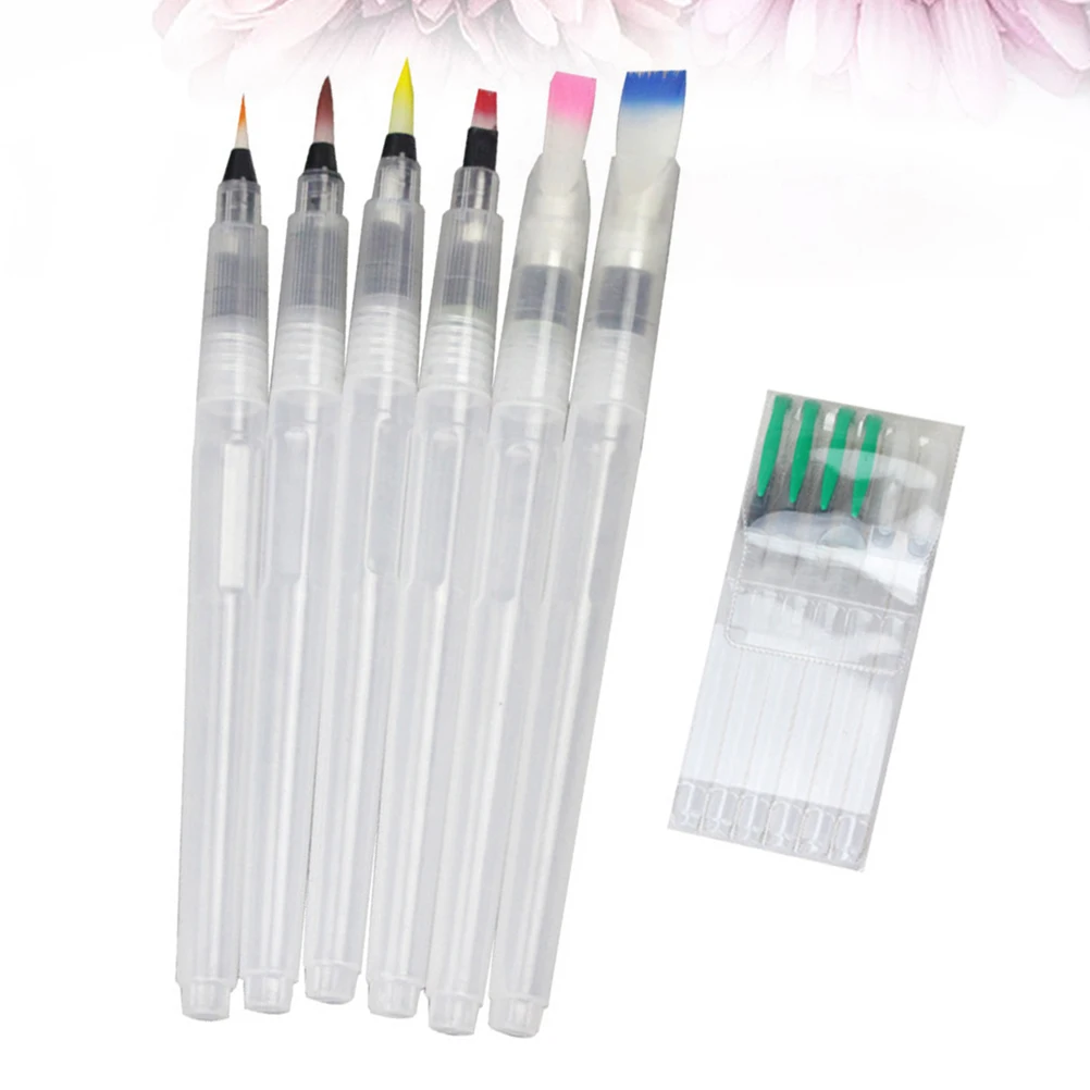 6pcs Water Storage Paint Brush Set Refillable Watercolor Brush Pens 3 Pointed 3 Flat Heads Leakproof Easy Clean Durable Art
6pcs Water Storage Paint Brush Set Refillable Watercolor Brush Pens 3 Pointed 3 Flat Heads Leakproof Easy Clean Durable Art
