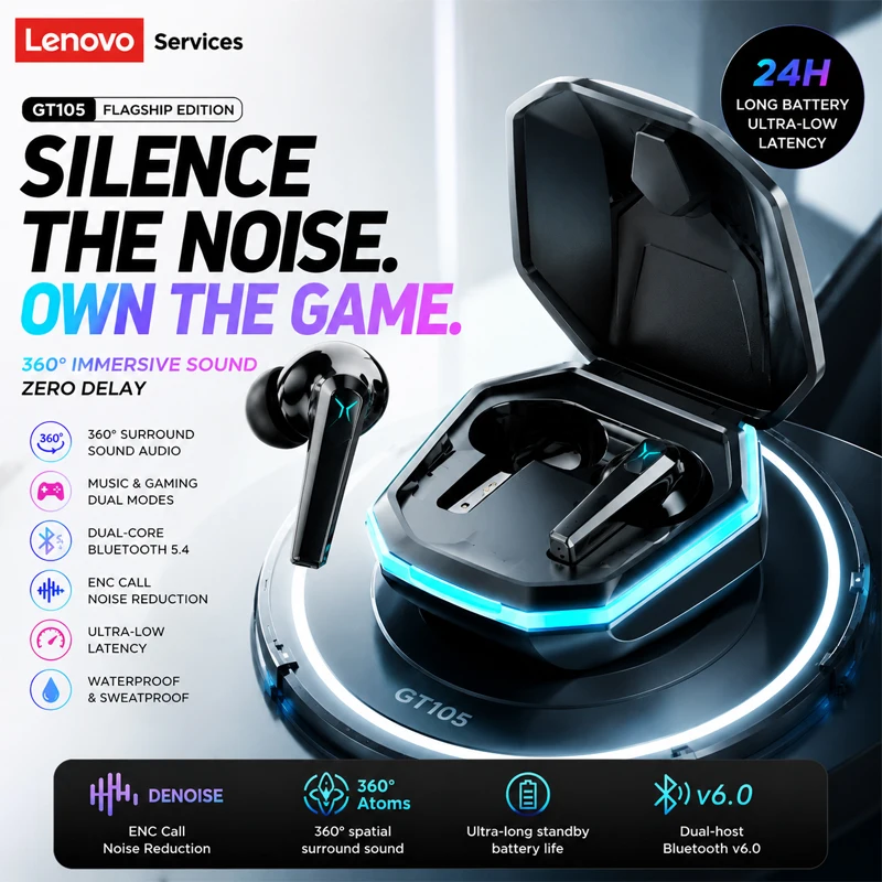 Choice New Lenovo GT105 Wireless Bluetooth Earphone ANC Noise Reduction HiFi Music Bluetooth Headphone Gaming Headset For Men
Choice New Lenovo GT105 Wireless Bluetooth Earphone ANC Noise Reduction HiFi Music Bluetooth Headphone Gaming Headset For Men