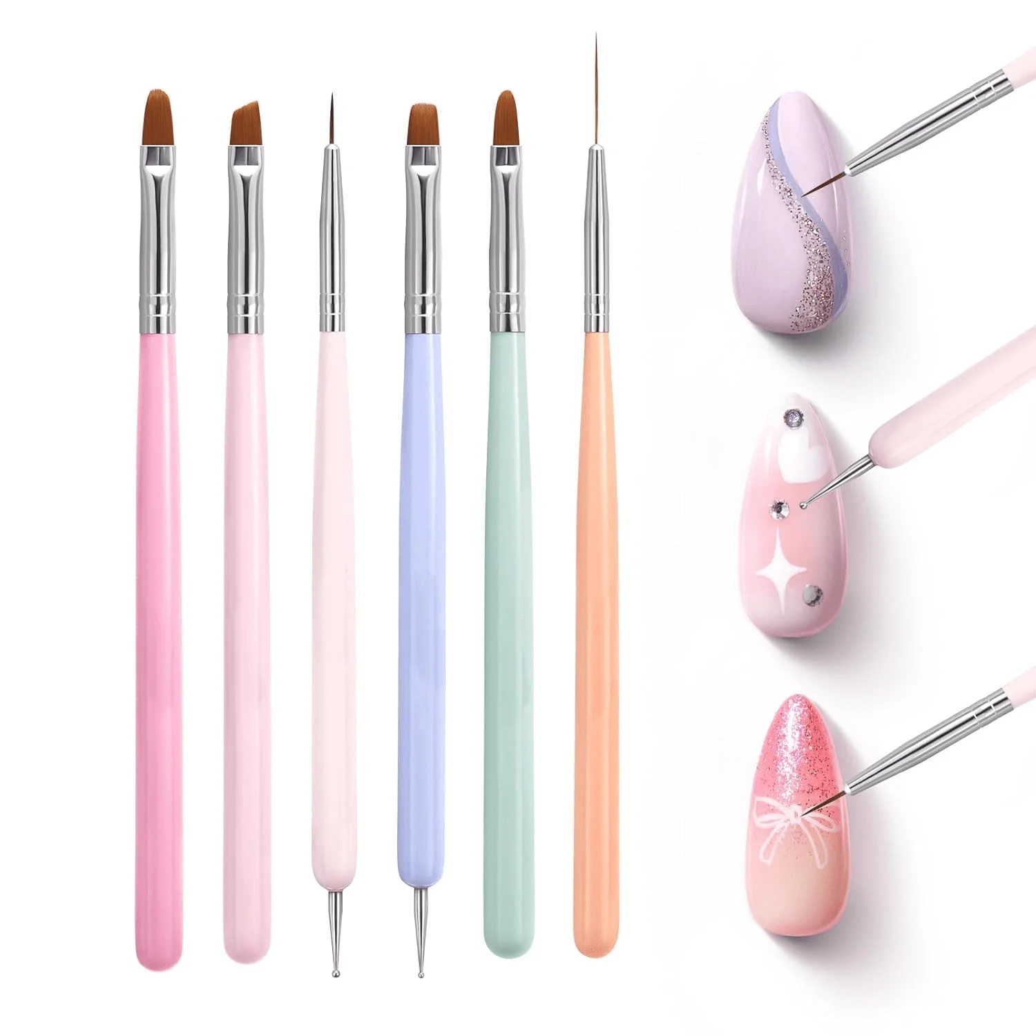6pcs Nail Brush Set, Nail Gel Painting Kit Includes Flower Nail Art Liner Brushes, Nail Polish Painting Tools For Home And Nail Salon
6pcs Nail Brush Set, Nail Gel Painting Kit Includes Flower Nail Art Liner Brushes, Nail Polish Painting Tools For Home And Nail Salon