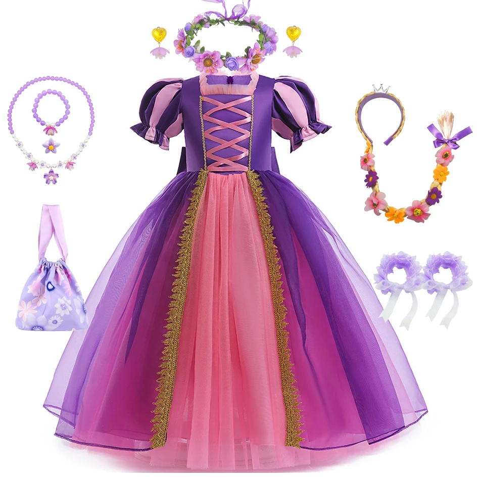 Halloween Costume for Girls Rapunzel Princess Dress Purple Pink Tulle Tutu Skirt with Accessories Birthday Party Outfit
Halloween Costume for Girls Rapunzel Princess Dress Purple Pink Tulle Tutu Skirt with Accessories Birthday Party Outfit