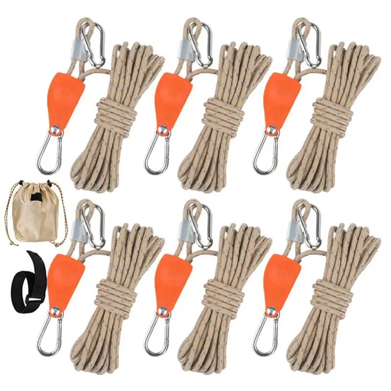 Rope Tie Down Straps 6X Outdoor Camping Ratchet Cord Reflective Tent Rope Heavy Duty Retractable Ratchet Straps For Canopy Kayak
Rope Tie Down Straps 6X Outdoor Camping Ratchet Cord Reflective Tent Rope Heavy Duty Retractable Ratchet Straps For Canopy Kayak