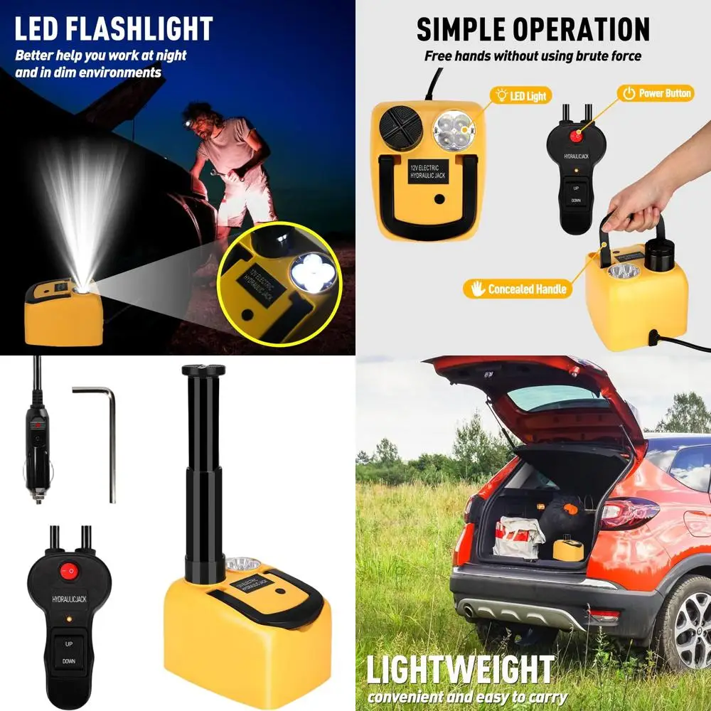 12V Portable 5-Ton Electric Hydraulic Car Jack Kit, 17.7 Inch Lift Range, Ideal for SUV, Sedan, and Truck Repairs
12V Portable 5-Ton Electric Hydraulic Car Jack Kit, 17.7 Inch Lift Range, Ideal for SUV, Sedan, and Truck Repairs