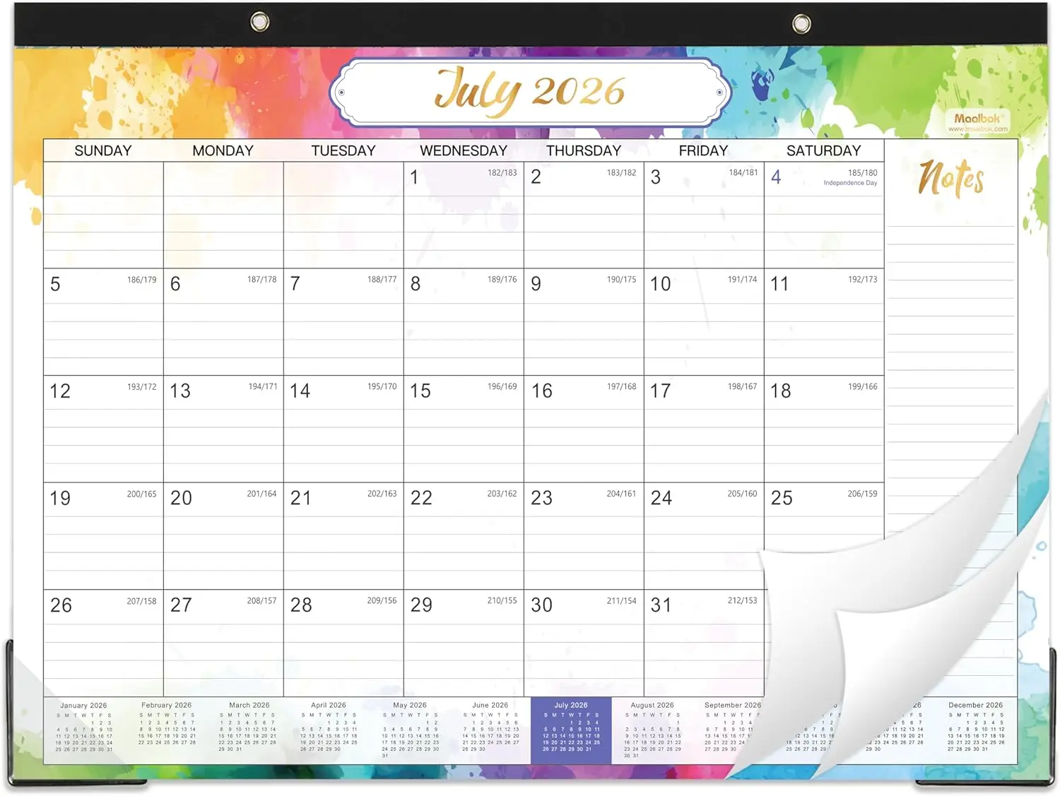 18-Month Desk Calendar July 2026 - Dec 2027, 14.6x11.4" Large Daily Blocks, Tear-Off Design
18-Month Desk Calendar July 2026 - Dec 2027, 14.6x11.4" Large Daily Blocks, Tear-Off Design