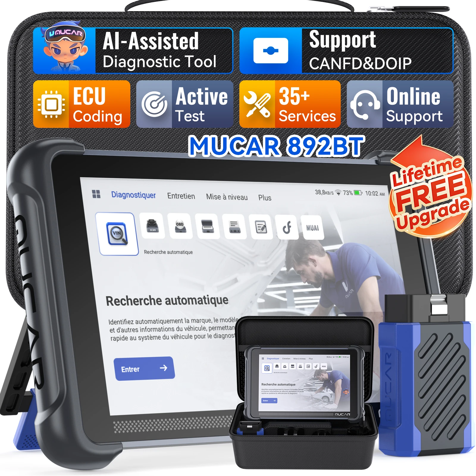 3 шт. диагностических приборов THINKCAR THINKSCAN 689BT/MUCAR 892BT OBD2 с 35 функциями сброса, поддержкой DOIP, CAN FD и пожизненным бесплатным обновлением.
3 шт. диагностических приборов THINKCAR THINKSCAN 689BT/MUCAR 892BT OBD2 с 35 функциями сброса, поддержкой DOIP, CAN FD и пожизненным бесплатным обновлением.