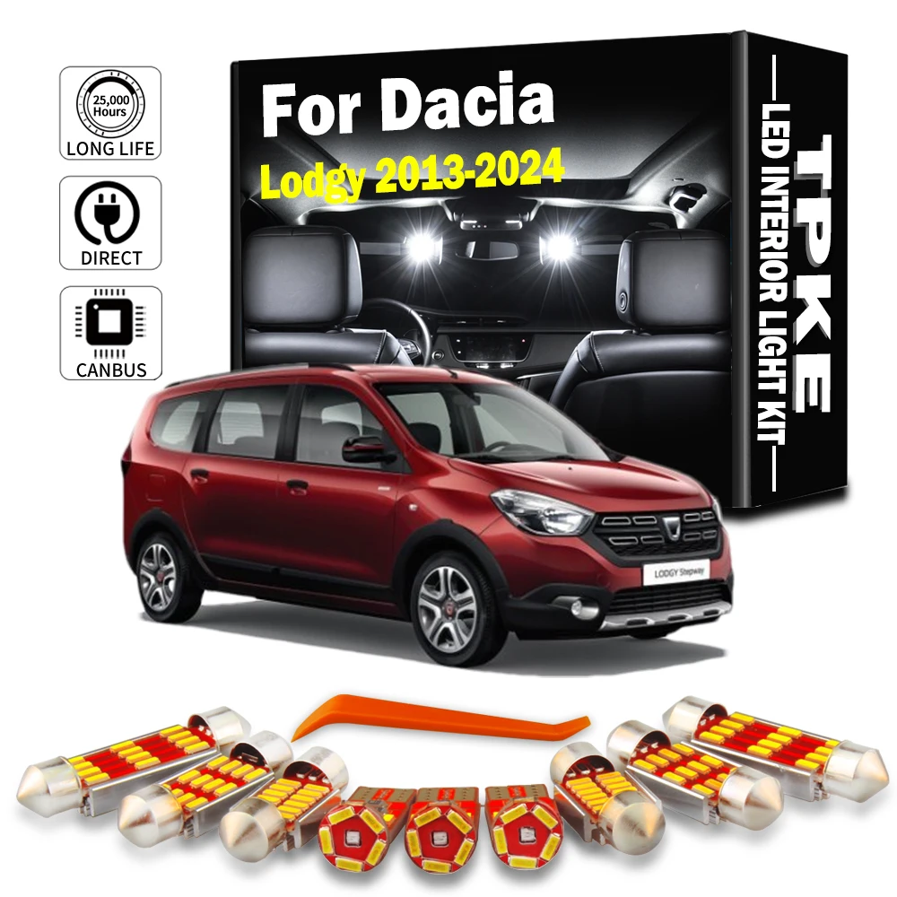 TPKE 11 шт. автомобильные аксессуары Canbus для Dacia Lodgy 2013-2022 2023 2024 купольный багажник автомобиля светодиодный внутренний светильник лампа номерного знака
TPKE 11 шт. автомобильные аксессуары Canbus для Dacia Lodgy 2013-2022 2023 2024 купольный багажник автомобиля светодиодный внутренний светильник лампа номерного знака