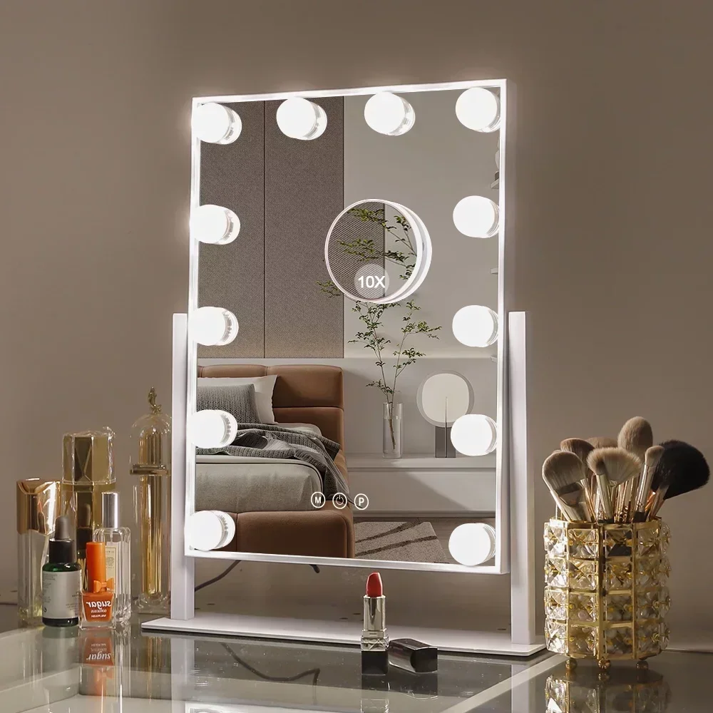 FENCHILIN Lighted Makeup Mirror Hollywood Mirror Vanity Makeup Mirror With Light Smart Touch Control 3 Colors Dimmable Light
FENCHILIN Lighted Makeup Mirror Hollywood Mirror Vanity Makeup Mirror With Light Smart Touch Control 3 Colors Dimmable Light