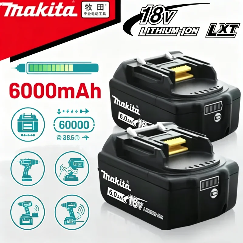 100% Genuine Makita 6Ah for Makita 18V Battery BL1860B BL1840 BL1830B BL1850B BL1850 BL1860 BL1815 Replacement Lithium Battery
100% Genuine Makita 6Ah for Makita 18V Battery BL1860B BL1840 BL1830B BL1850B BL1850 BL1860 BL1815 Replacement Lithium Battery
