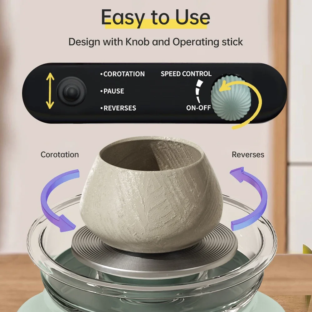 Mini Electric Pottery Wheel Kit for Kids And Adults with Petal Speed Control 4.7" Turntable Detachable Clay Art Wheel for Home U
Mini Electric Pottery Wheel Kit for Kids And Adults with Petal Speed Control 4.7" Turntable Detachable Clay Art Wheel for Home U