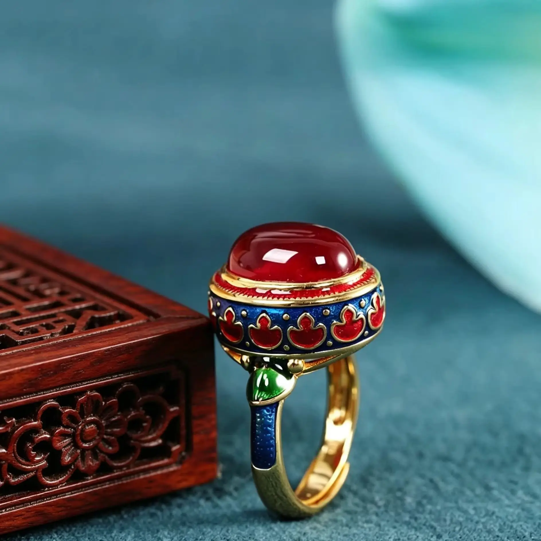Quaint Natural carnelian rings for women Enamel national style Original ancient gold craftsm flower light luxury Wedding jewelry
Quaint Natural carnelian rings for women Enamel national style Original ancient gold craftsm flower light luxury Wedding jewelry