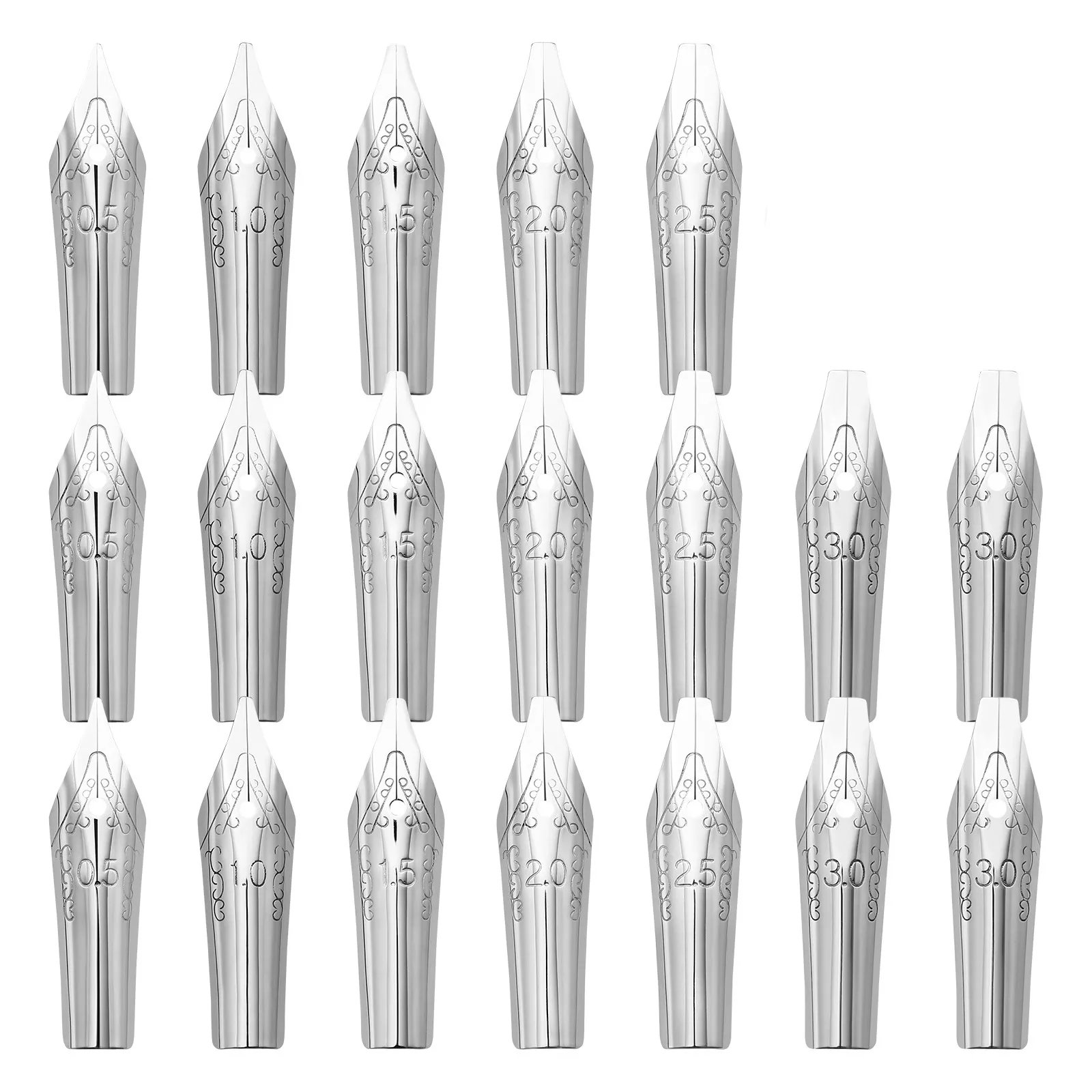 30Pcs Multi Use Pen Nibs Set Strong Stainless Steel Nibs for Writing Drawing Calligraphy Homework Art Adults
30Pcs Multi Use Pen Nibs Set Strong Stainless Steel Nibs for Writing Drawing Calligraphy Homework Art Adults