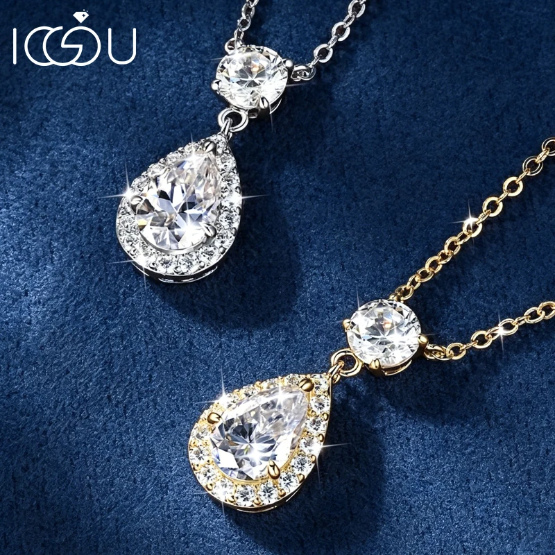 IOGOU 1.5CT Pear Cut Moissanite Elegant Teardrop Necklace D-Color Lab Imitation Diamond Women Halo Pendant Necklace Jewelry Gift
IOGOU 1.5CT Pear Cut Moissanite Elegant Teardrop Necklace D-Color Lab Imitation Diamond Women Halo Pendant Necklace Jewelry Gift