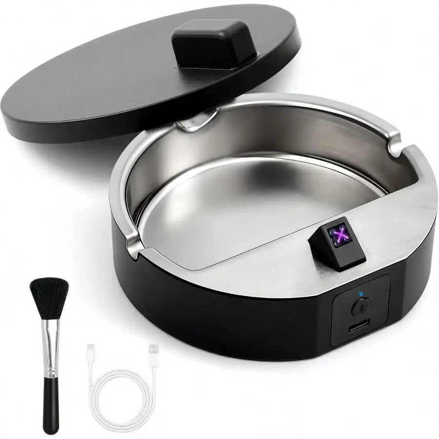 Multifunctional Smokeless Ashtray,Rechargeable Flameless Ignition, Removable Stainless Steel Tray, 6s Auto Shut-Off, 2 Rests And 1 Rest, Patio Table Use Home Bedroom
Multifunctional Smokeless Ashtray,Rechargeable Flameless Ignition, Removable Stainless Steel Tray, 6s Auto Shut-Off, 2 Rests And 1 Rest, Patio Table Use Home Bedroom