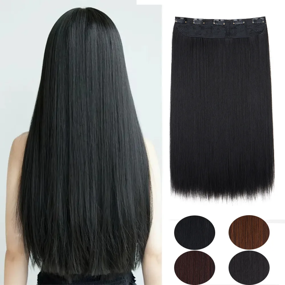 60/80/100CM Synthetic Long Straight 5-Clips One-Piece Invisible Hair Extensions Natural Looking Black Brown Hairpiece for Women
60/80/100CM Synthetic Long Straight 5-Clips One-Piece Invisible Hair Extensions Natural Looking Black Brown Hairpiece for Women