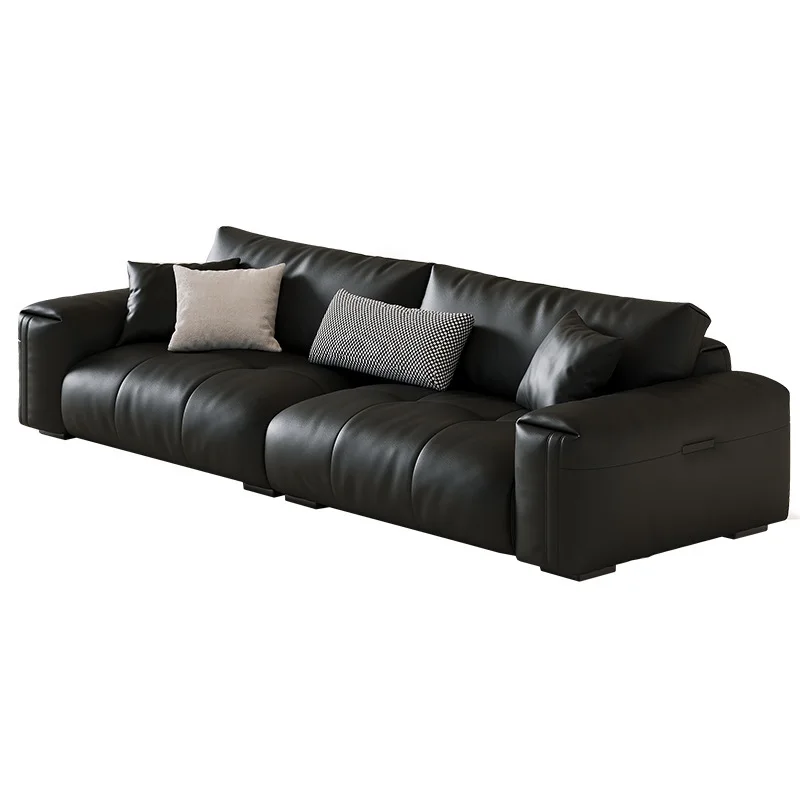 Italian minimalist leather sofa first layer cowhide black household straight row one-character
Italian minimalist leather sofa first layer cowhide black household straight row one-character
