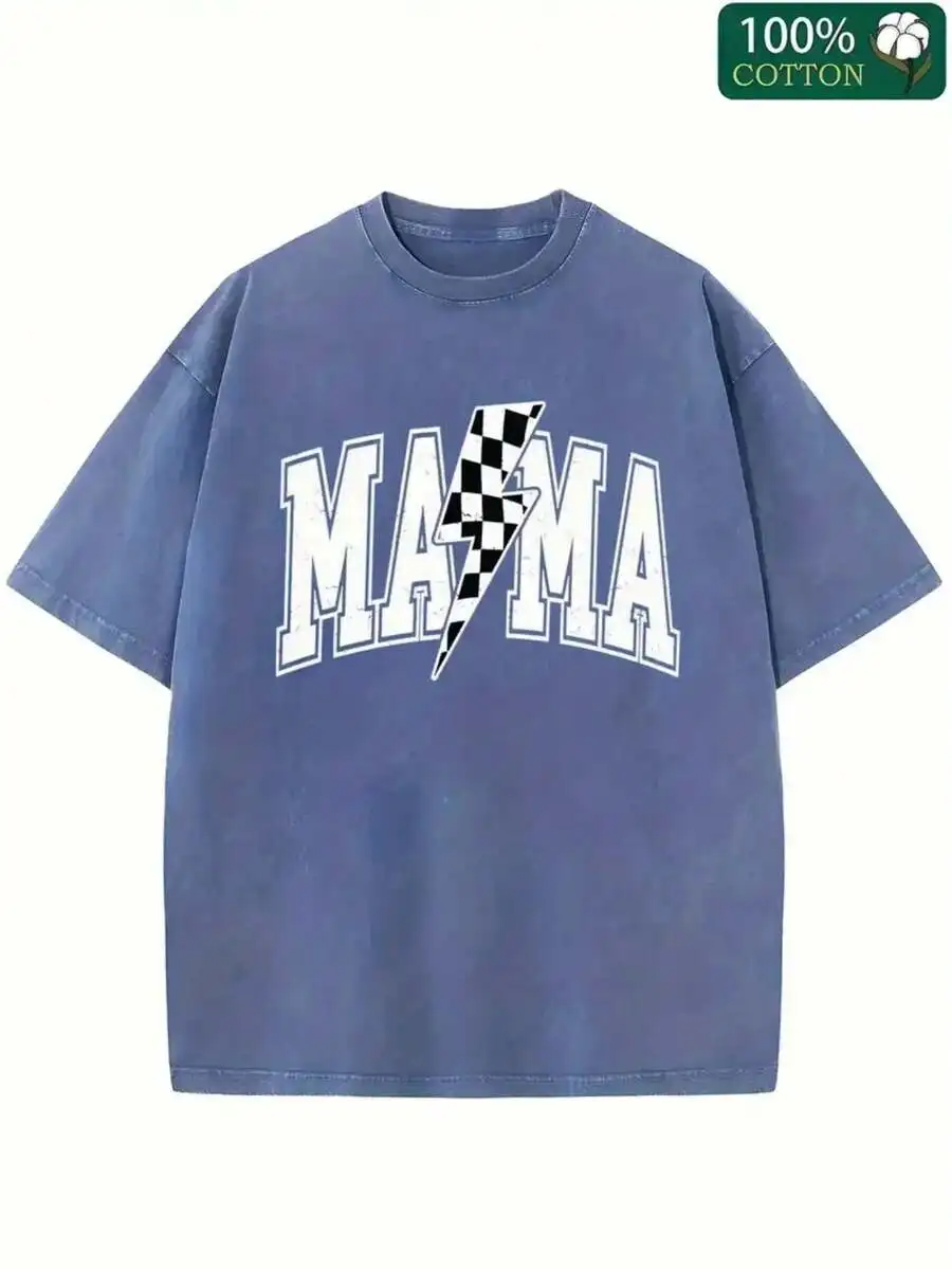 Retro Plaid Lightning MAMA Print Cotton Tee Loose Fit Streetwear Y2K Style
Retro Plaid Lightning MAMA Print Cotton Tee Loose Fit Streetwear Y2K Style