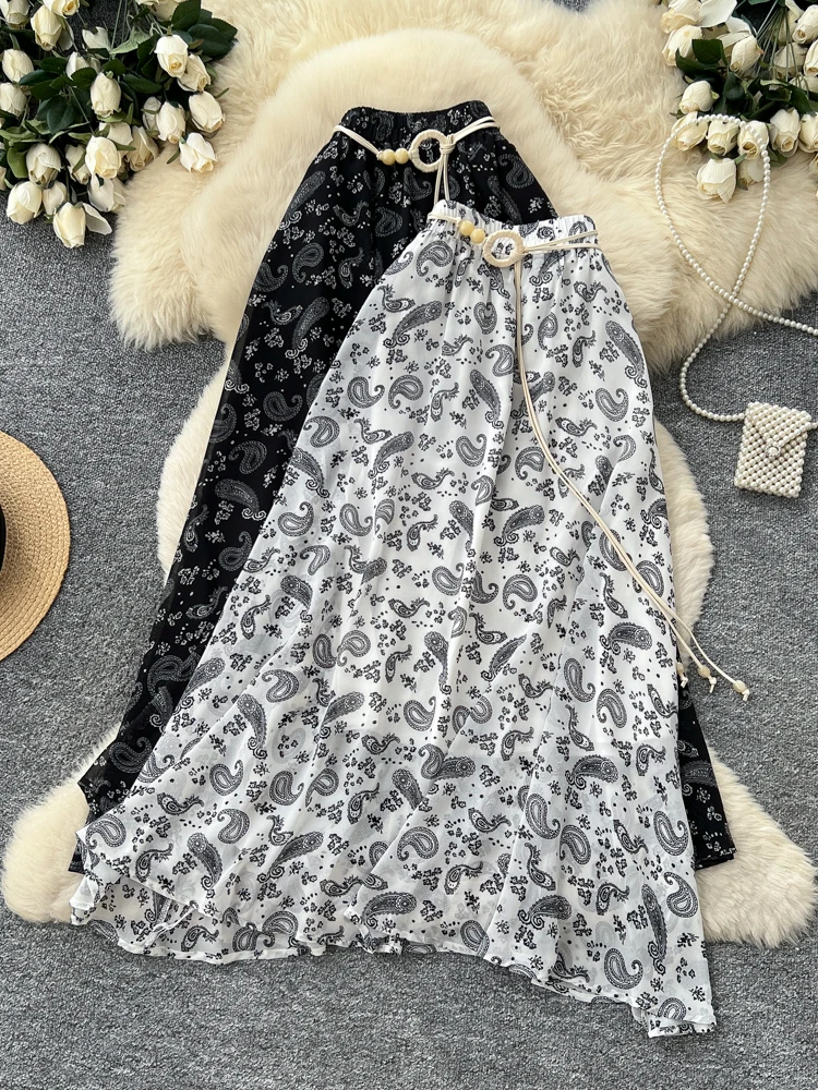 Korean Style High Waist A-Line Midi Skirt Floral Print Simple Design Commute Friendly Women's Skirt Slimming Flared Skirt
Korean Style High Waist A-Line Midi Skirt Floral Print Simple Design Commute Friendly Women's Skirt Slimming Flared Skirt