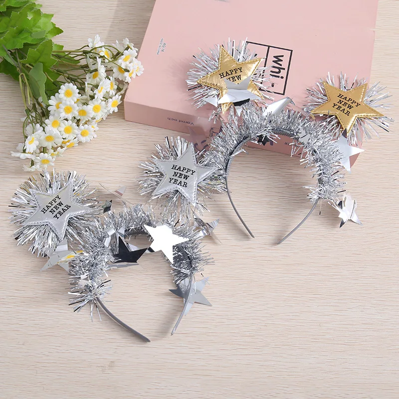 Christmas Party Headband, HAPPY NEW YEAR Countdown Party Headpiece - Gold Star Tinsel Decor Elastic Headband
Christmas Party Headband, HAPPY NEW YEAR Countdown Party Headpiece - Gold Star Tinsel Decor Elastic Headband
