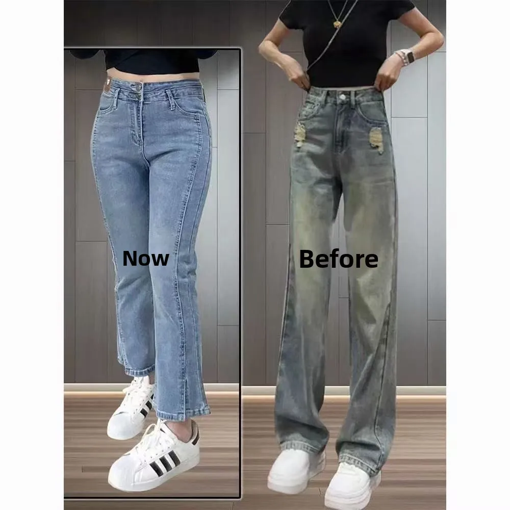 Женские джинсы с высокой талией, прямые, из денима, новинка 2026 года, с дырками, модные, скрывающие бедра, свободные, узкие, широкие, длинные
Женские джинсы с высокой талией, прямые, из денима, новинка 2026 года, с дырками, модные, скрывающие бедра, свободные, узкие, широкие, длинные