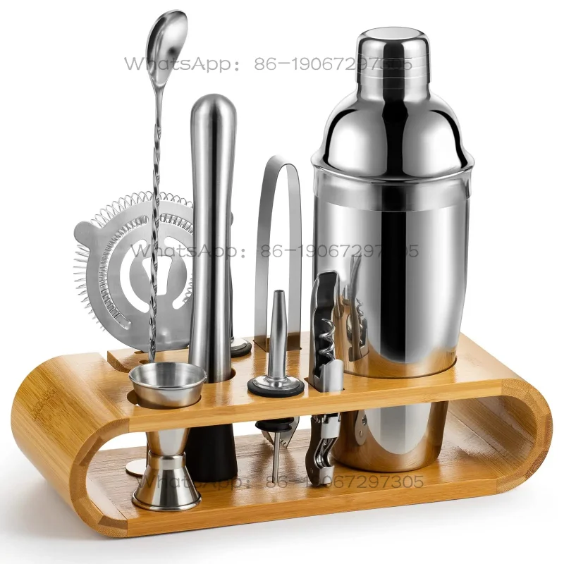 10-piece Cocktail Shaker Set with Stand Stainless Steel Craft Bartender Kit for Home Bar Tools Accessories Bourbon Gifts
10-piece Cocktail Shaker Set with Stand Stainless Steel Craft Bartender Kit for Home Bar Tools Accessories Bourbon Gifts