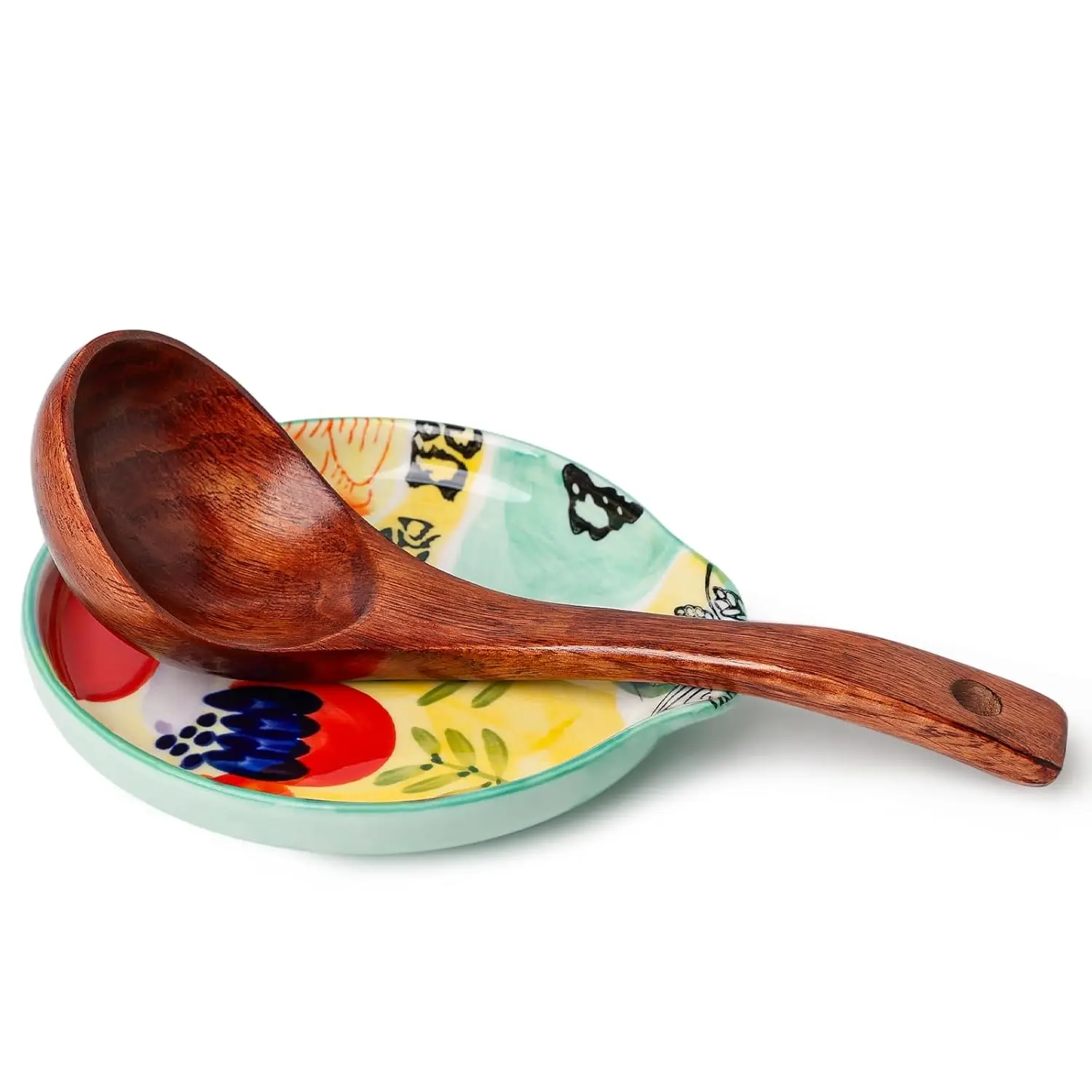 Colorful Hand Painted Spoon Rest 5 Inches Ceramic Spoon Holder for Kitchen Counter Stove Top, Dishwasher Safe, Multicolor
Colorful Hand Painted Spoon Rest 5 Inches Ceramic Spoon Holder for Kitchen Counter Stove Top, Dishwasher Safe, Multicolor