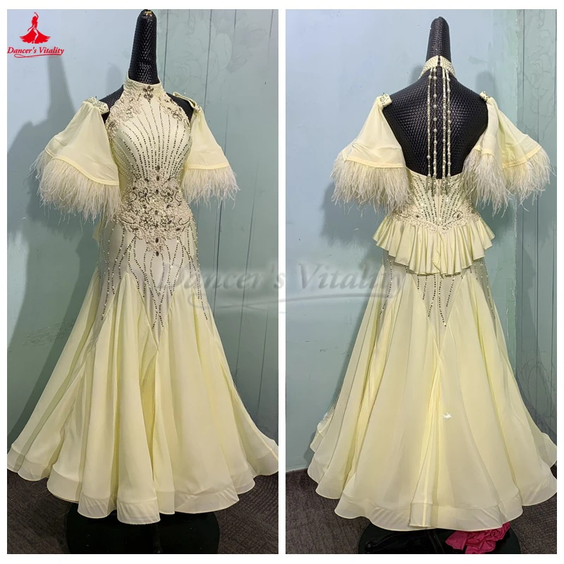 Social Dance Professional Light Yellow Big Swing Dresses To Women Waltz Foxtrot Tango Quickstep Competitions and Perform Costume
Social Dance Professional Light Yellow Big Swing Dresses To Women Waltz Foxtrot Tango Quickstep Competitions and Perform Costume