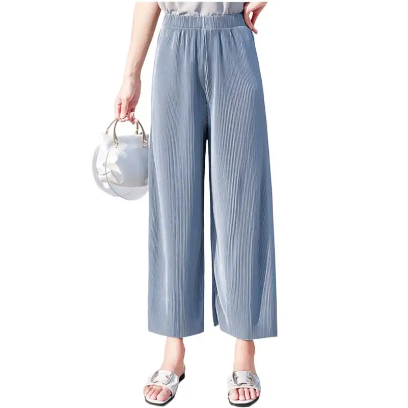 2024 Summer High Waist Ankle-Length Straight Pants Women Black Gray Lavender Wide Leg Pants Korean Casual loose Holiday Trousers
2024 Summer High Waist Ankle-Length Straight Pants Women Black Gray Lavender Wide Leg Pants Korean Casual loose Holiday Trousers