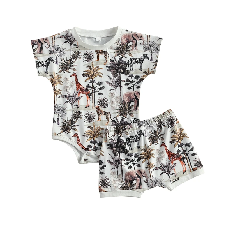 Baby Summer Clothing Set Cotton Toddler Boys Girls Animal print Bodysuit+Shorts 2pcs Outfits Newborn Kids Casual Clothes
Baby Summer Clothing Set Cotton Toddler Boys Girls Animal print Bodysuit+Shorts 2pcs Outfits Newborn Kids Casual Clothes
