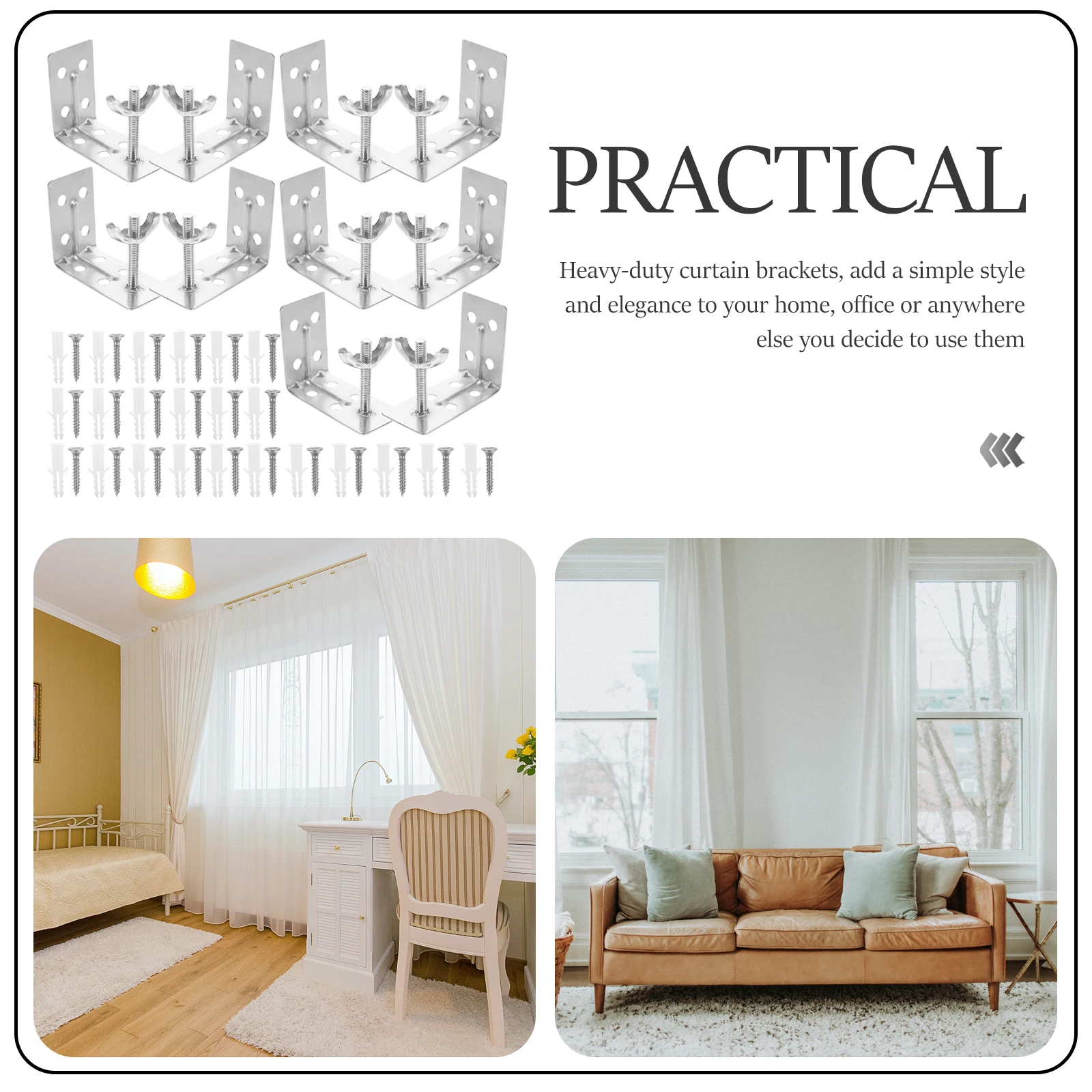 1 set 1 Set Of Durable Curtain L Brackets Household Home Decor Support Accessories Heavy Duty Bracket Hardware Mounting Supplies
1 set 1 Set Of Durable Curtain L Brackets Household Home Decor Support Accessories Heavy Duty Bracket Hardware Mounting Supplies