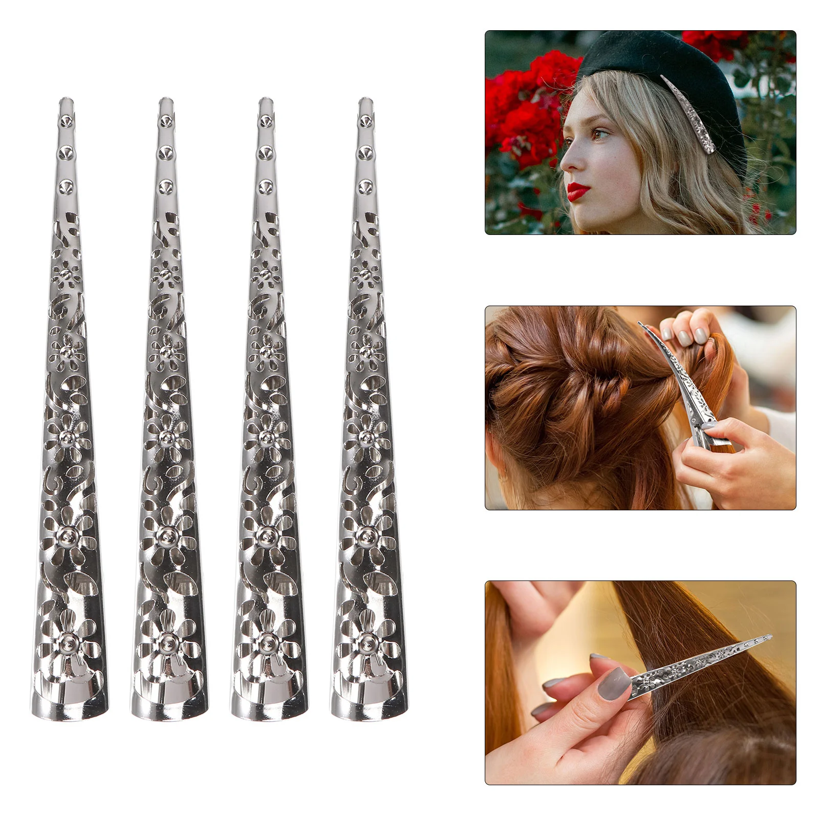 4 Pcs Mini Hair Clips Floral Hairpin Women Without Teeth Decorate Girl 1300X200X200CM Hollow Silver Bride
4 Pcs Mini Hair Clips Floral Hairpin Women Without Teeth Decorate Girl 1300X200X200CM Hollow Silver Bride