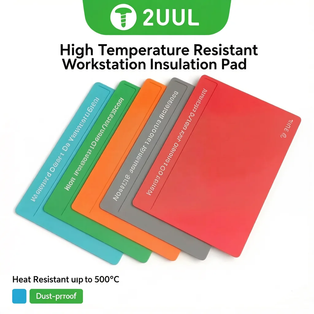 2UUL 500C Heat Insulation Mat Silicone Pad Anti-Scald for Phone Repair Station SMD Soldering Use
2UUL 500C Heat Insulation Mat Silicone Pad Anti-Scald for Phone Repair Station SMD Soldering Use
