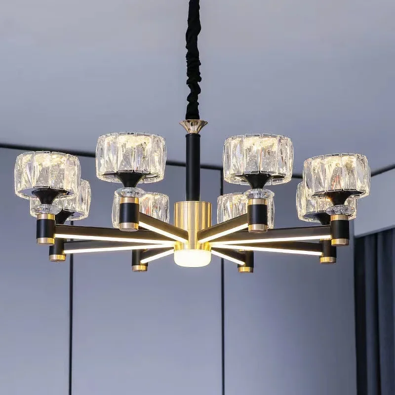 Nordic light luxury living room led crystal chandelier modern minimalist luxury dining room bedroom gold and black ceiling lamps
Nordic light luxury living room led crystal chandelier modern minimalist luxury dining room bedroom gold and black ceiling lamps