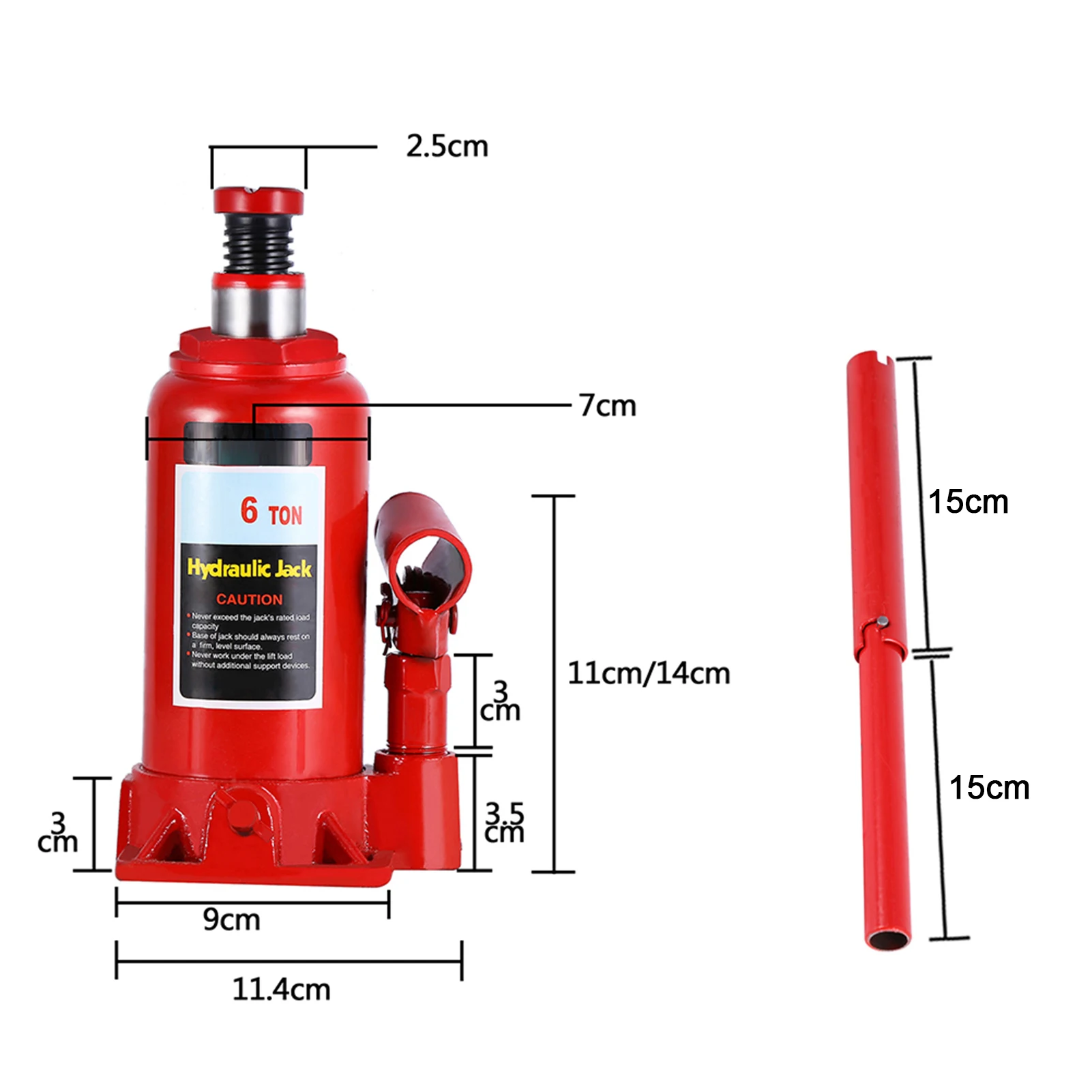 6T Heavy Duty Hydraulic Bottle Jack Lifting Car Van Vehicle Automotive Lift Bottle Jack
6T Heavy Duty Hydraulic Bottle Jack Lifting Car Van Vehicle Automotive Lift Bottle Jack