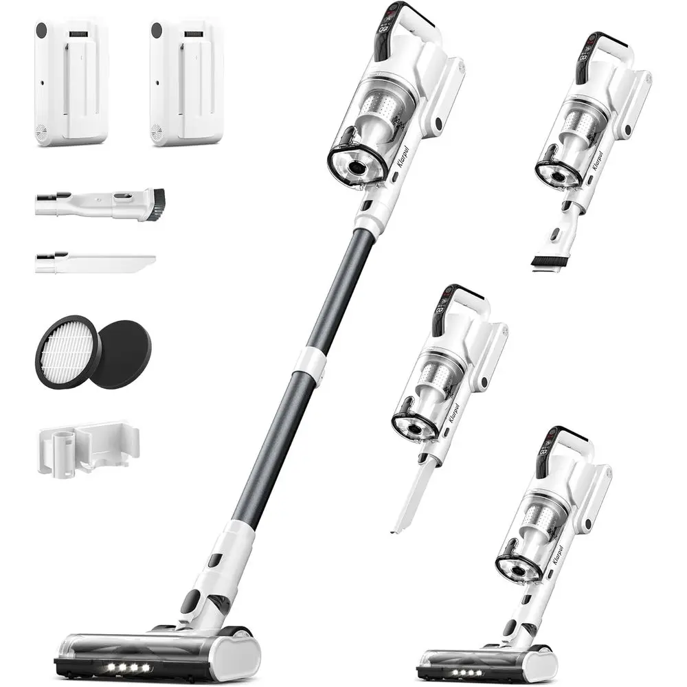 CordlVacuum Cleaner, 2 Batteries 140 Mins Runtime 600W 50Kpa Stick Vacuum Cordl, Sel-Standing Vacuum Cleaners or Home with 2.5H
CordlVacuum Cleaner, 2 Batteries 140 Mins Runtime 600W 50Kpa Stick Vacuum Cordl, Sel-Standing Vacuum Cleaners or Home with 2.5H