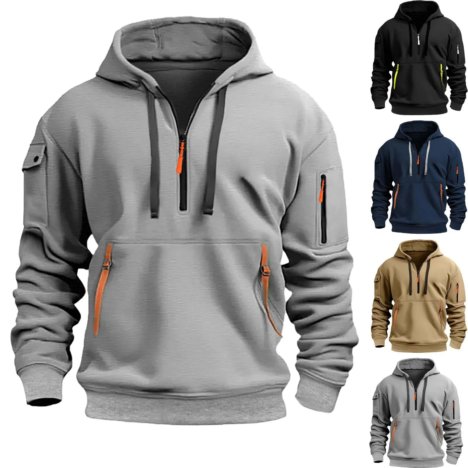 Fall And Winter Men Hooded Sweater Large Size Leisure Sports Pullover Sweatshirt Jacket Zipper Multi-pocket Men Pullover
Fall And Winter Men Hooded Sweater Large Size Leisure Sports Pullover Sweatshirt Jacket Zipper Multi-pocket Men Pullover
