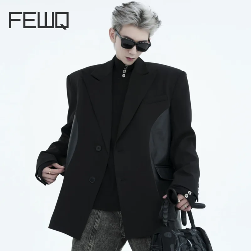 FEWQ Men's Patchwork PU Leather Suit Jacket Vintage Lapel Contrast Color Button Pocket Male Blazers Spring New Chic 2024 24X1513
FEWQ Men's Patchwork PU Leather Suit Jacket Vintage Lapel Contrast Color Button Pocket Male Blazers Spring New Chic 2024 24X1513